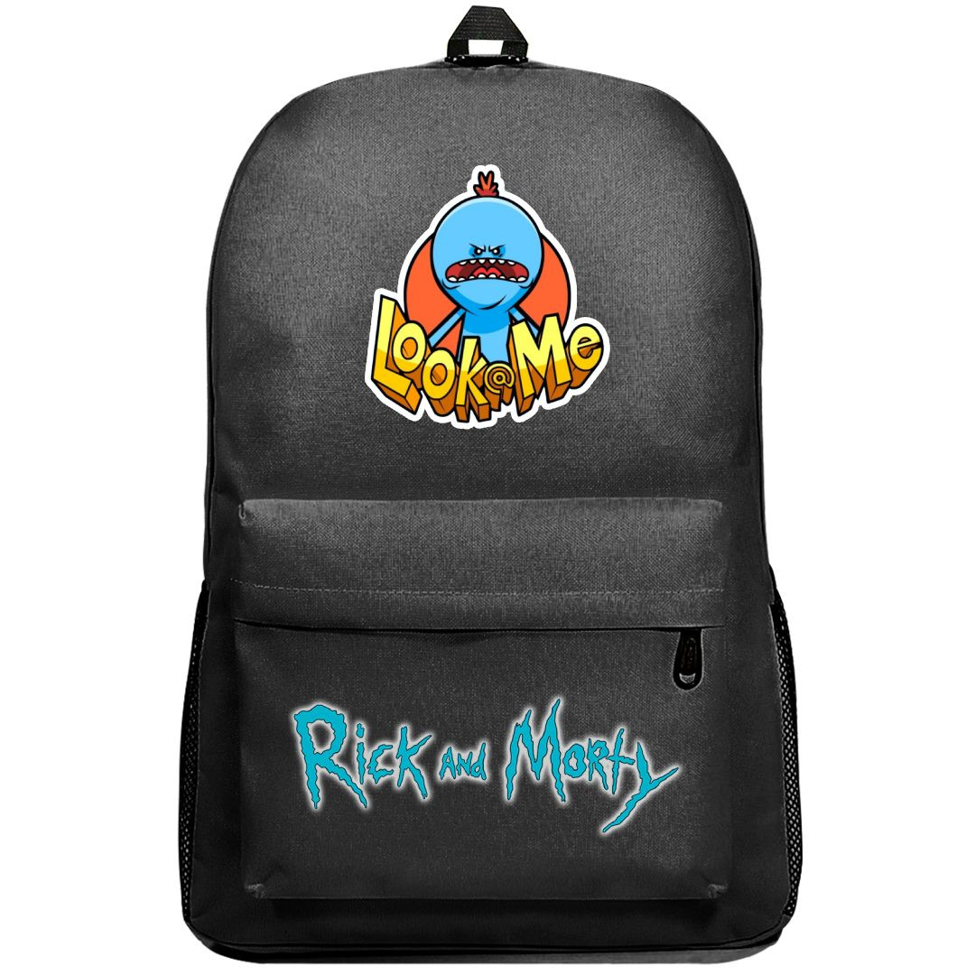 Rick And Morty Mr. Meeseeks Backpack SuperPack - Mr. Meeseeks Look At Me Text Art