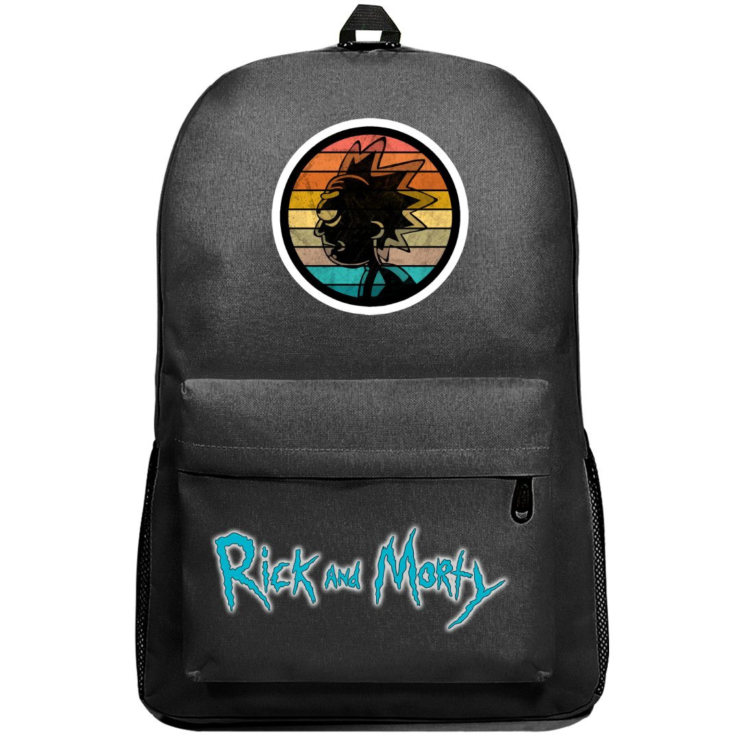Rick And Morty Rick Backpack SuperPack - Rick Silhouette On Rainbow