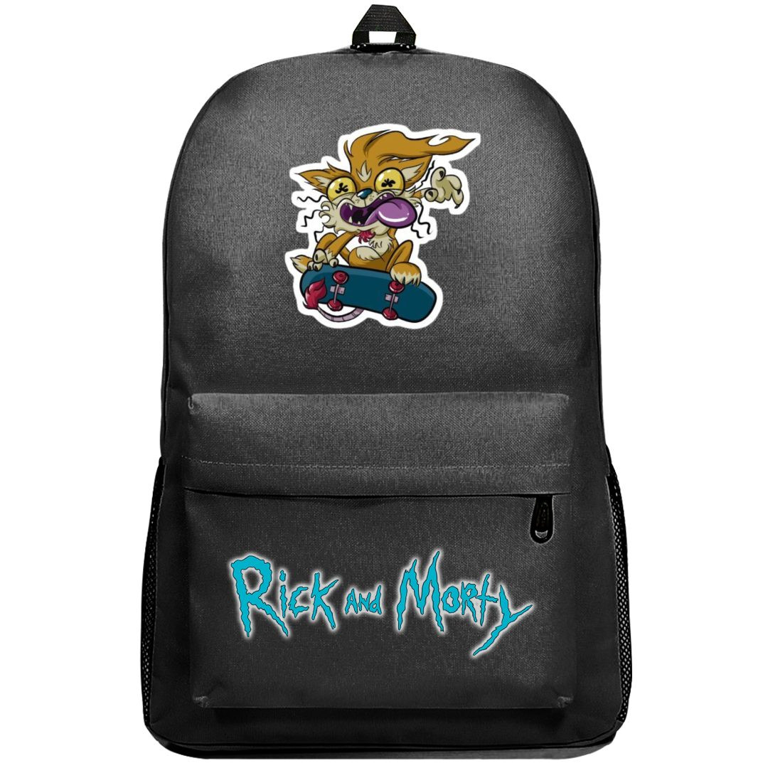Rick And Morty Squanchy Backpack SuperPack - Squanchy Riding Skateboard