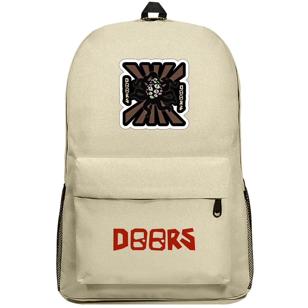 Roblox Doors Eyes Backpack SuperPack - Eyes On Brown Stripe Background Sticker