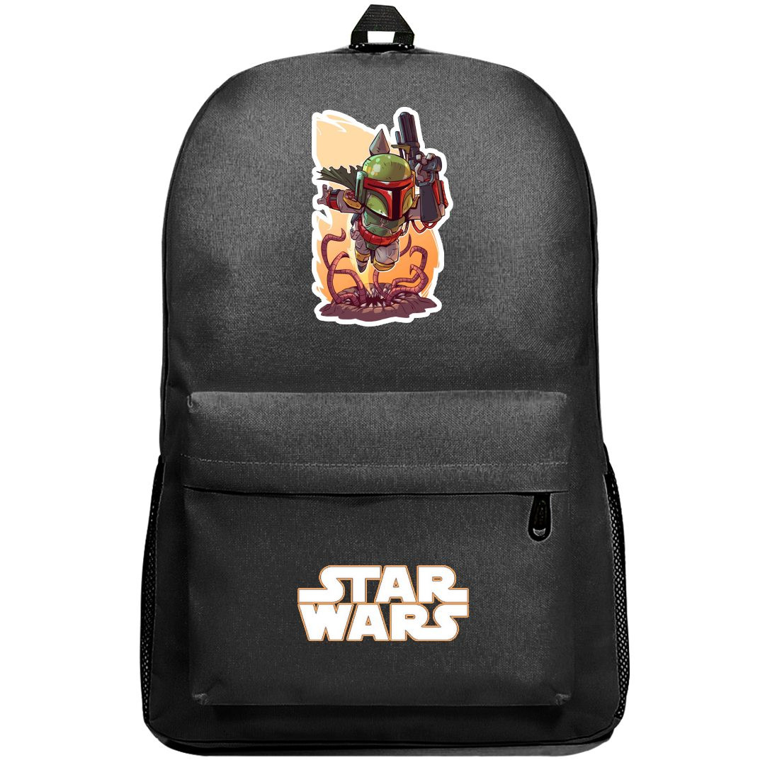 Star Wars Boba Fett Backpack SuperPack - Boba Fett Chibi Cartoon Minimalist Art