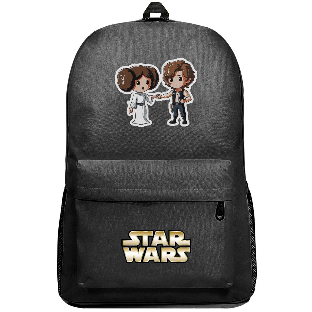 Star Wars Backpack SuperPack - Star Wars Leia And Han Solo Chibi Art