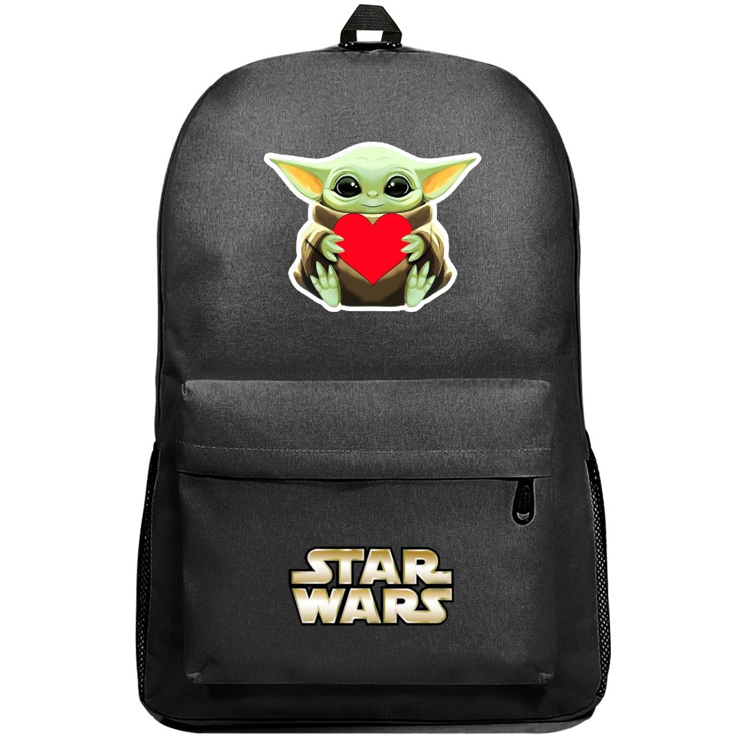 Star Wars Grogu Backpack SuperPack - Grogu Aka Baby Yoda Holding Heart Sticker