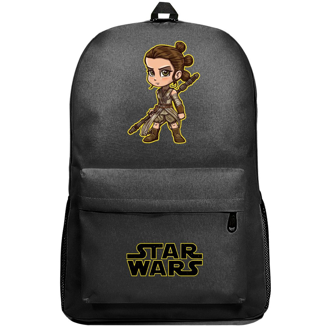 Star Wars Rey Backpack SuperPack - Rey Standing Cartoon Chibi Art