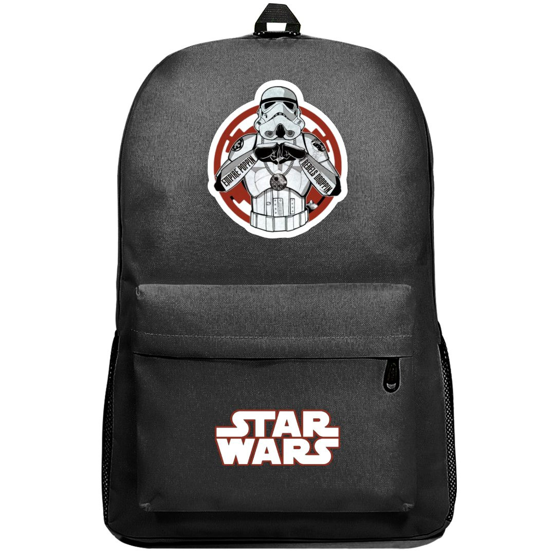 Star Wars Stormtrooper Backpack SuperPack - Stormtrooper Empire Poppin Rebels Droppin Round Sticker