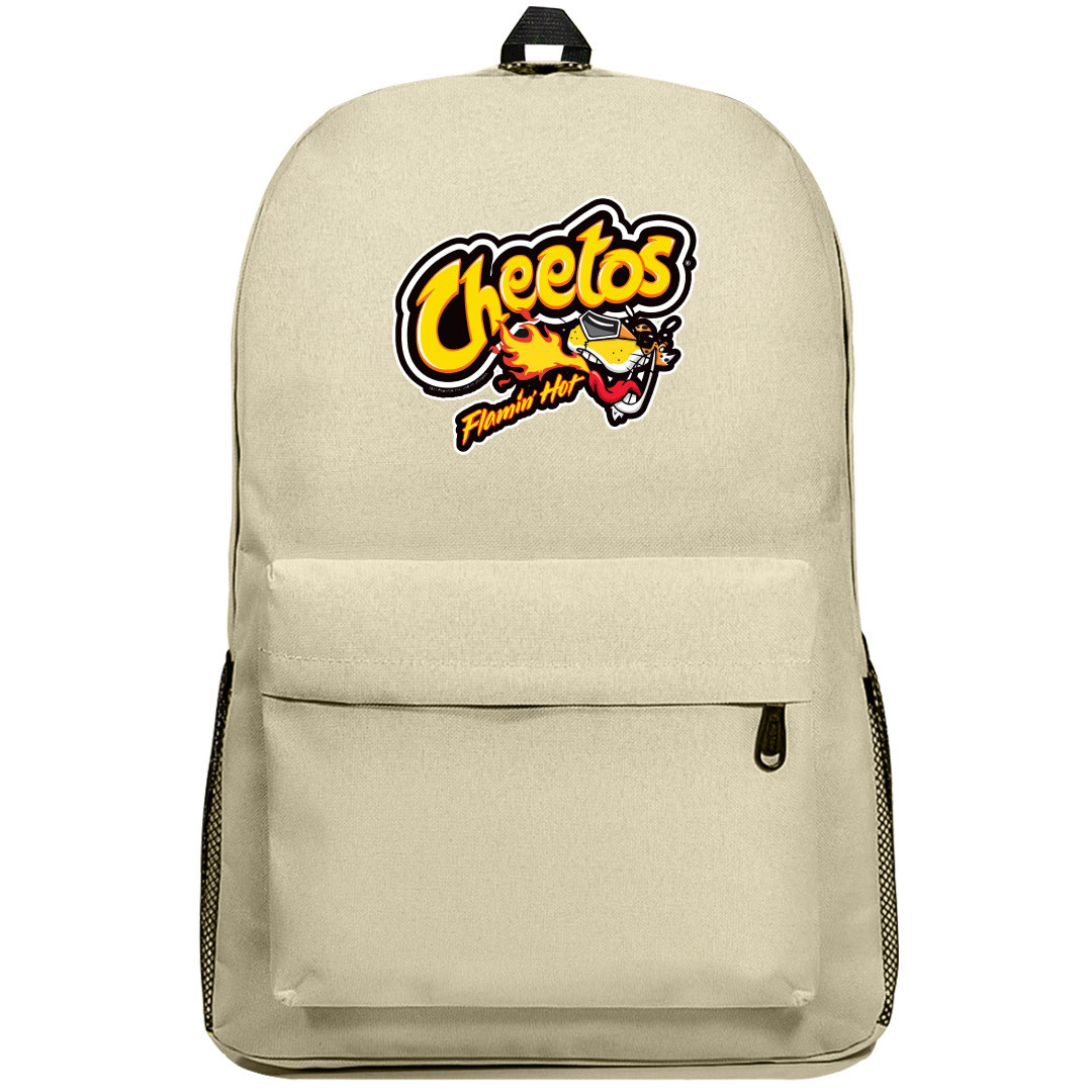 Cheetos Backpack SuperPack - Cheetos Flamin Hot Logo On Black Background