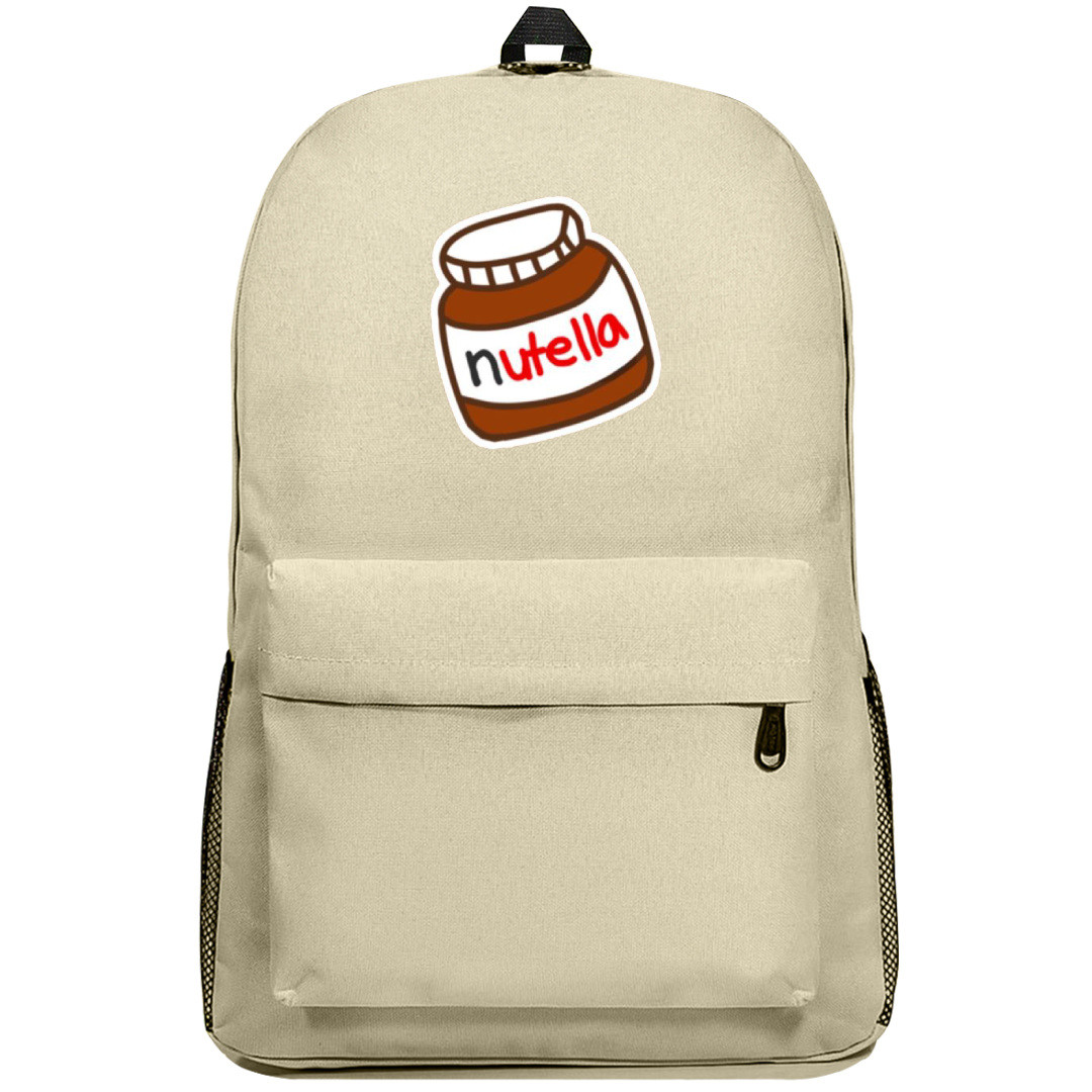 Nutella Backpack SuperPack - Nutella Jar Illustration On Circle Brown Background