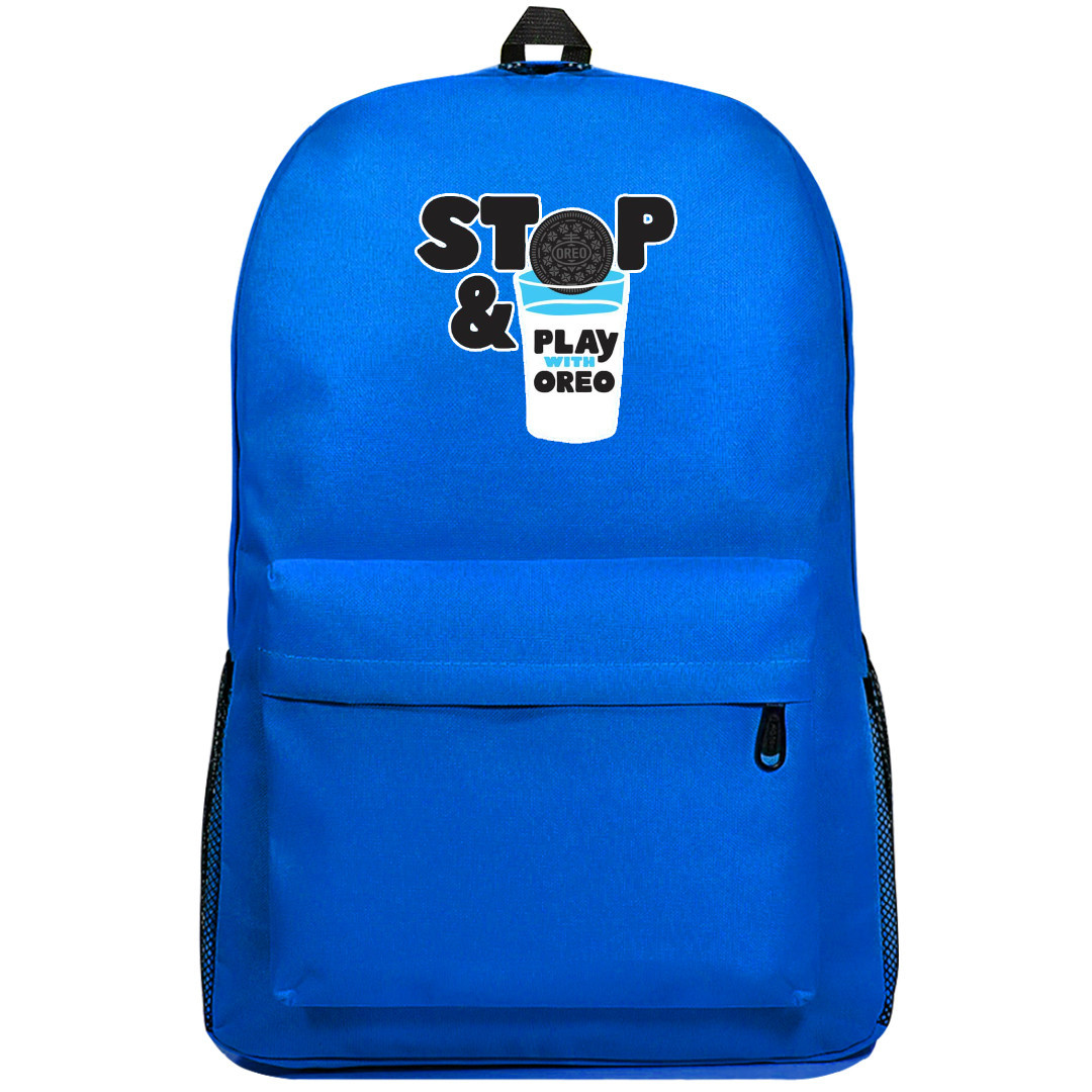 Oreo Backpack SuperPack - Oreo Stop And Play With Oreo SkyBlue Background