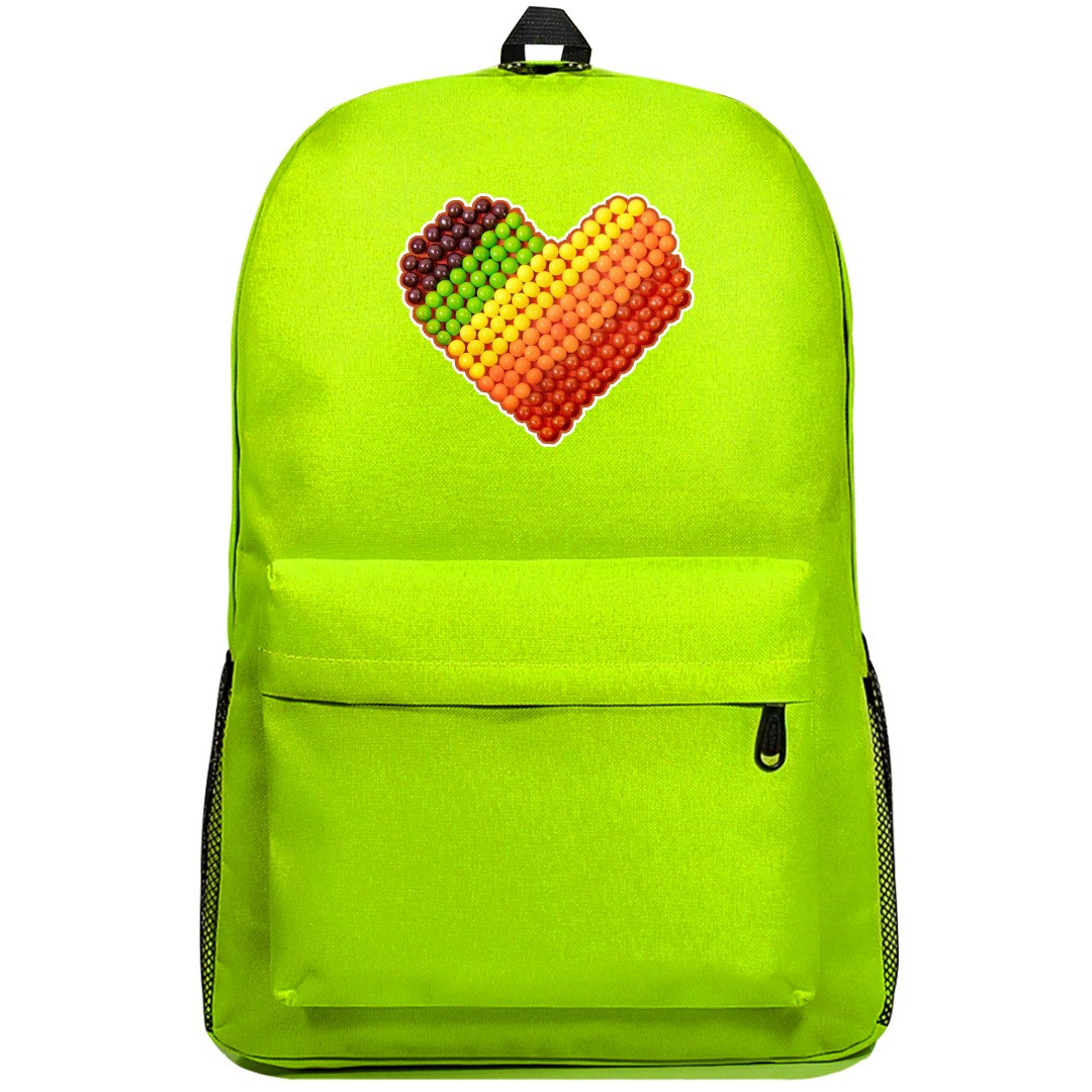 Skittles Backpack SuperPack - Skittles Fruits Chewy Lollies Heart Shape On Red Background