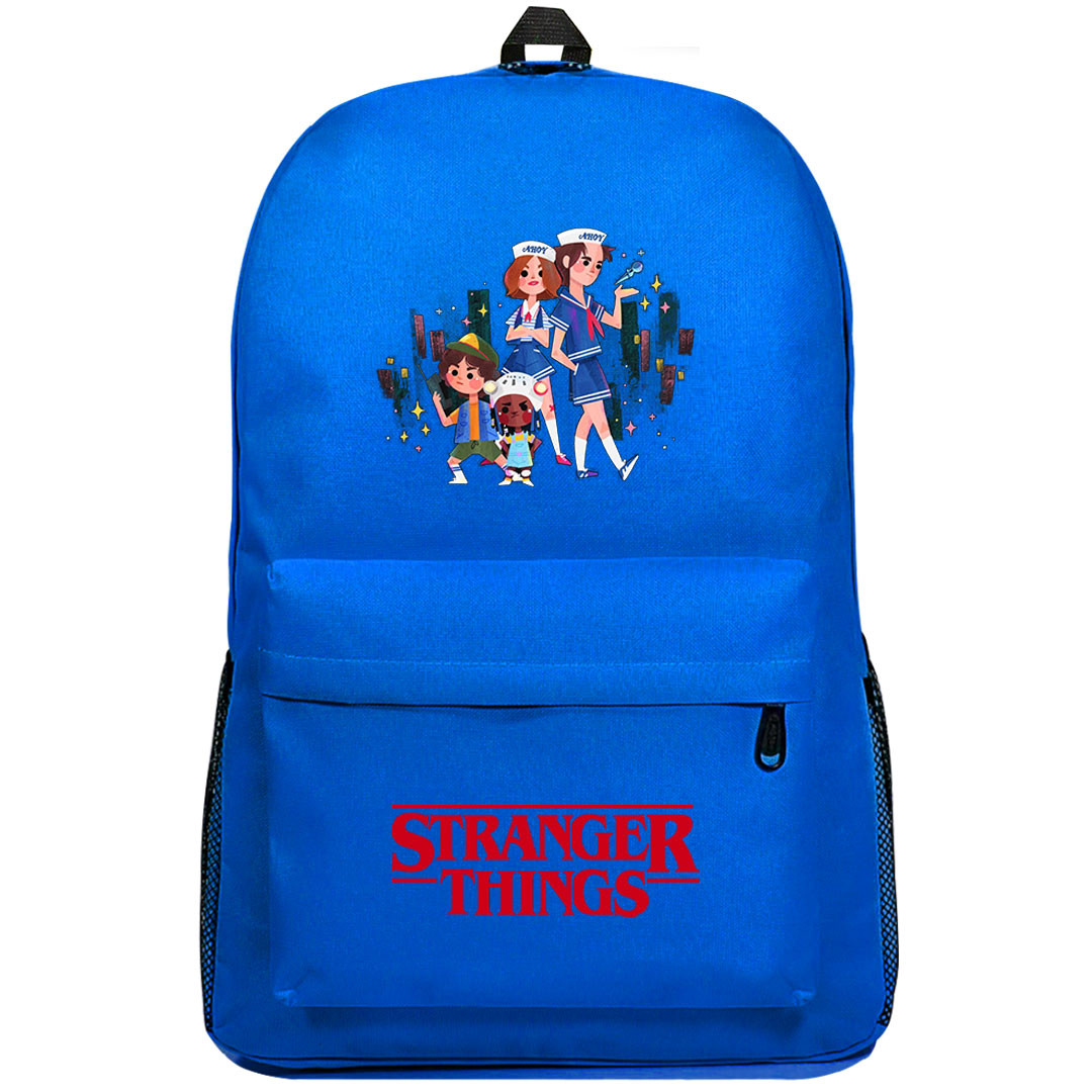 Stranger Things Backpack SuperPack - Steve, Robin, Dustin, Erica Scoops Troops Art
