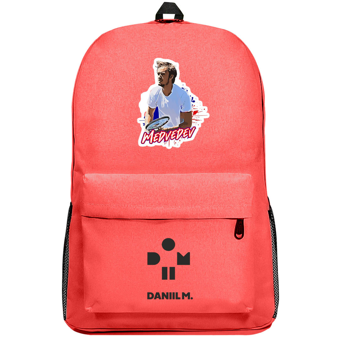 Daniil Medvedev Backpack SuperPack - Daniil Medvedev Playing Tennis Watercolor Style