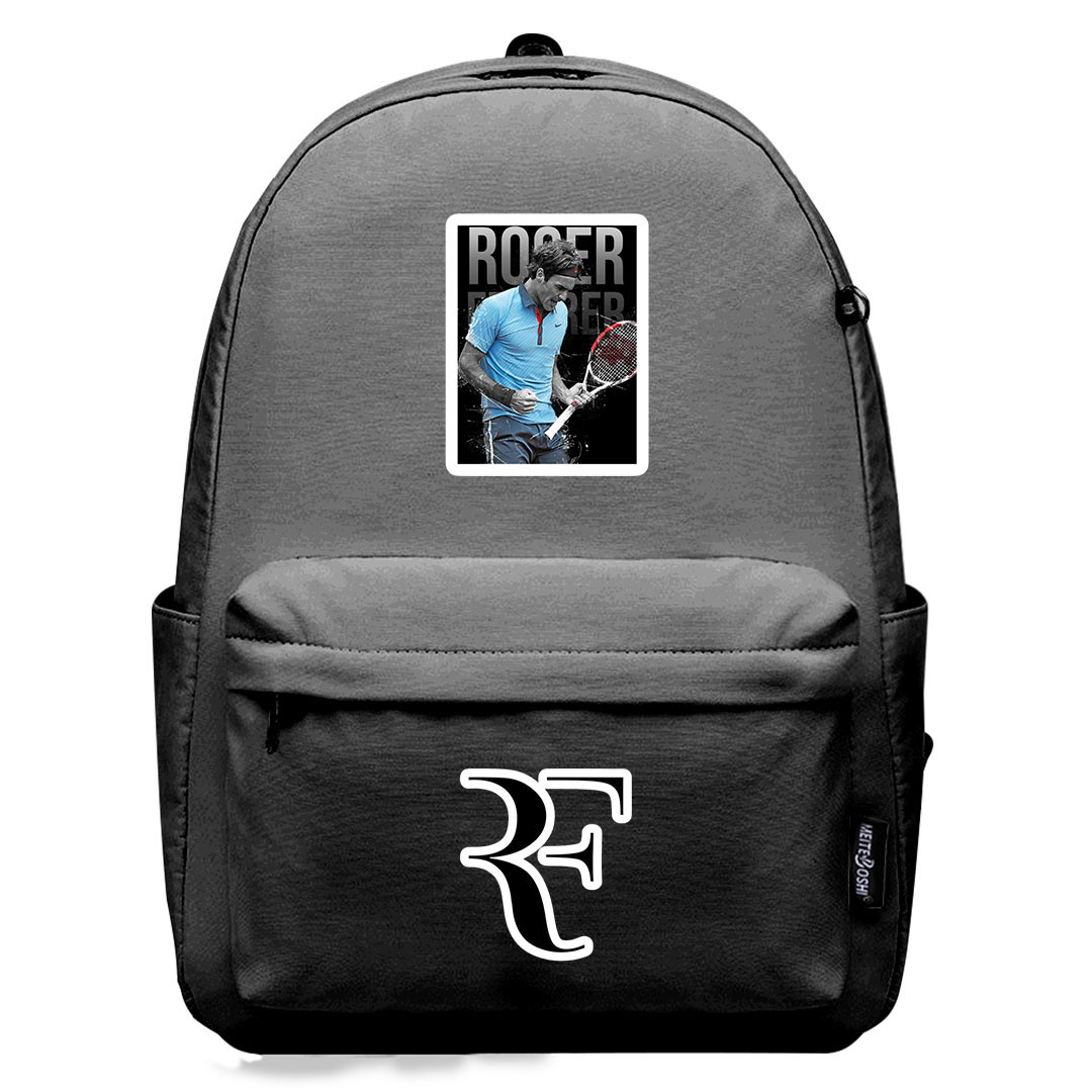 Roger Federer Backpack SuperPack - Roger Federer Celebrating Win Grayscale