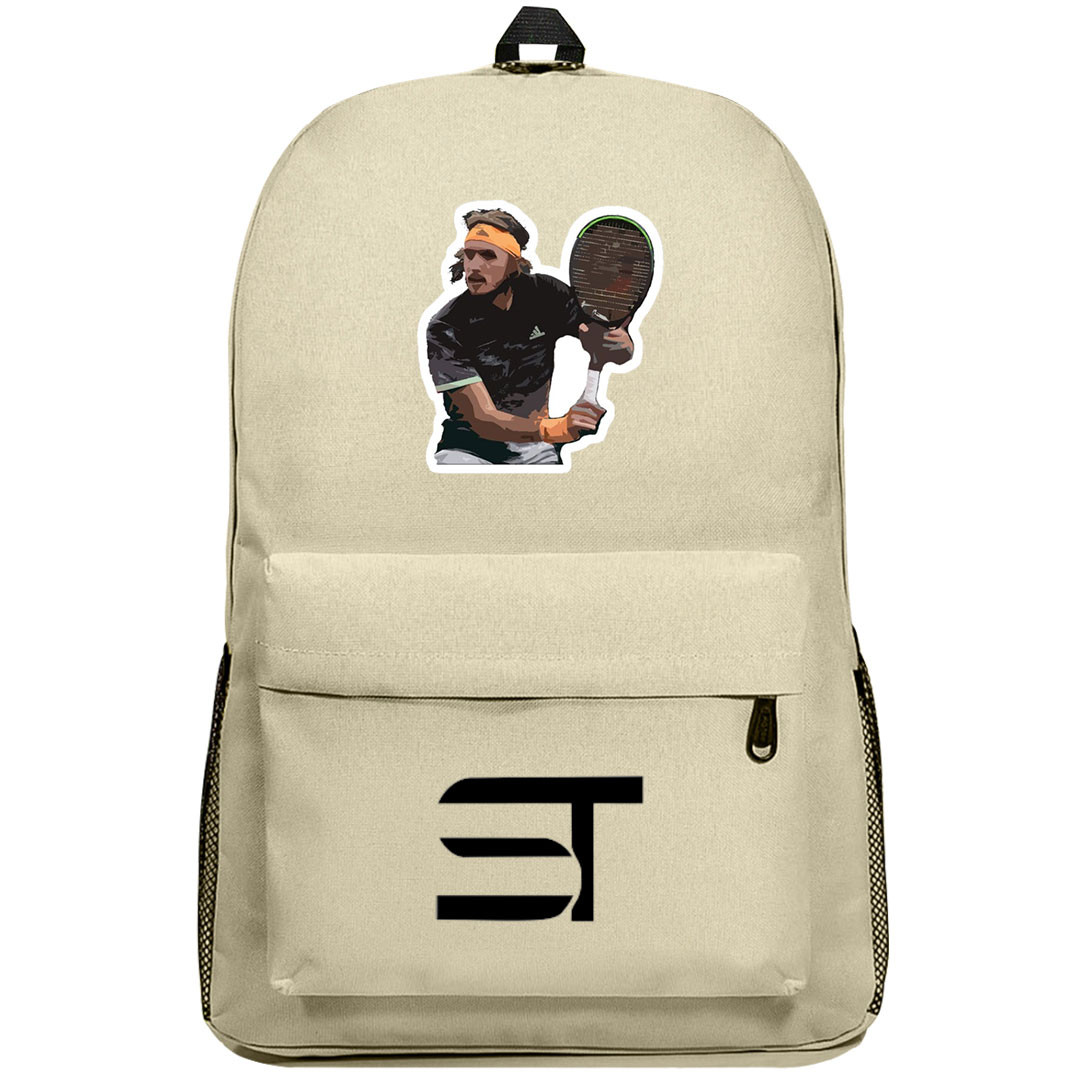 Stefano Tsitsipas Backpack SuperPack - Stefano Tsitsipas Playing Tennis Mosaic Art Style