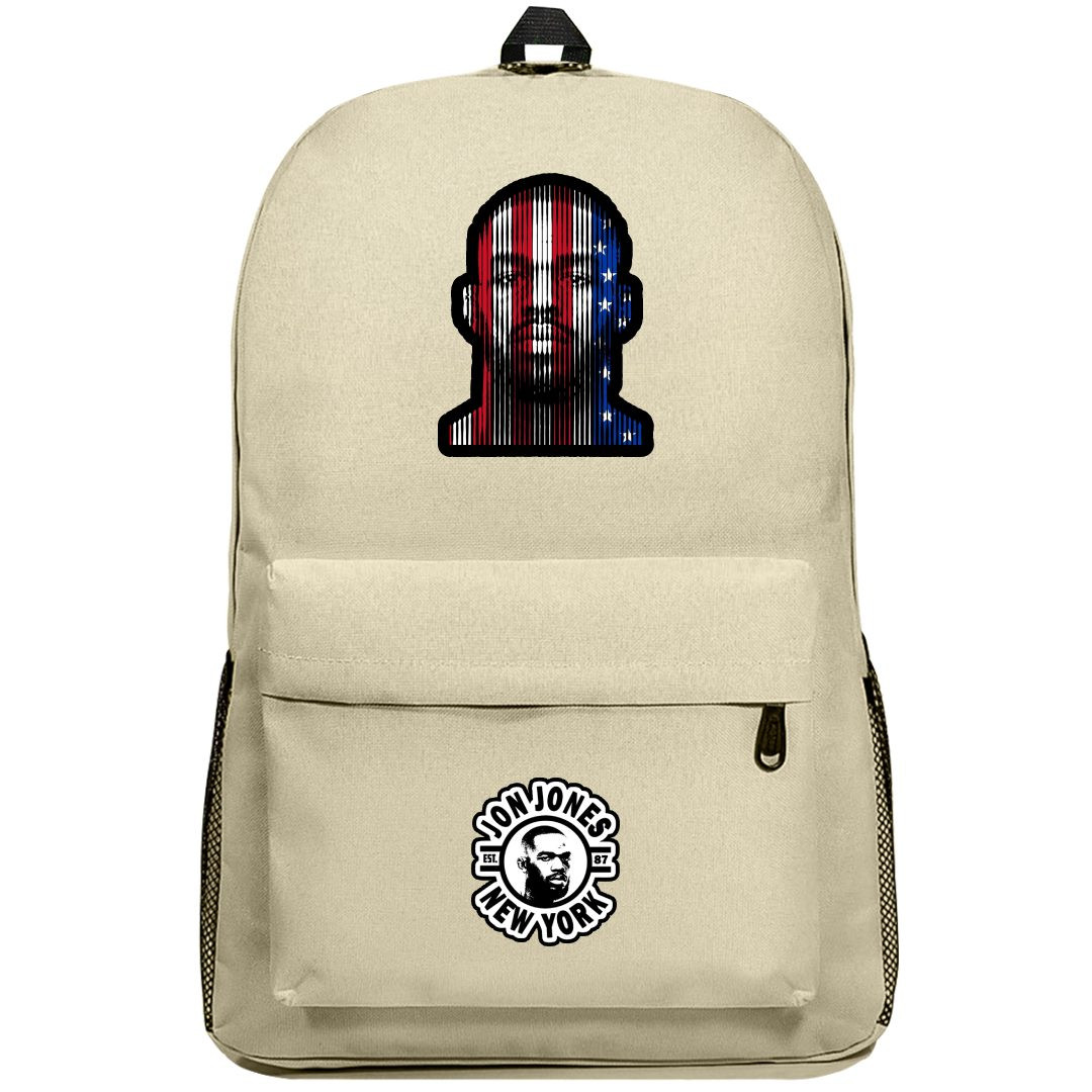 UFC Jon Jones Backpack SuperPack - Jon Jones Avatar On USA Flag Sticker Art