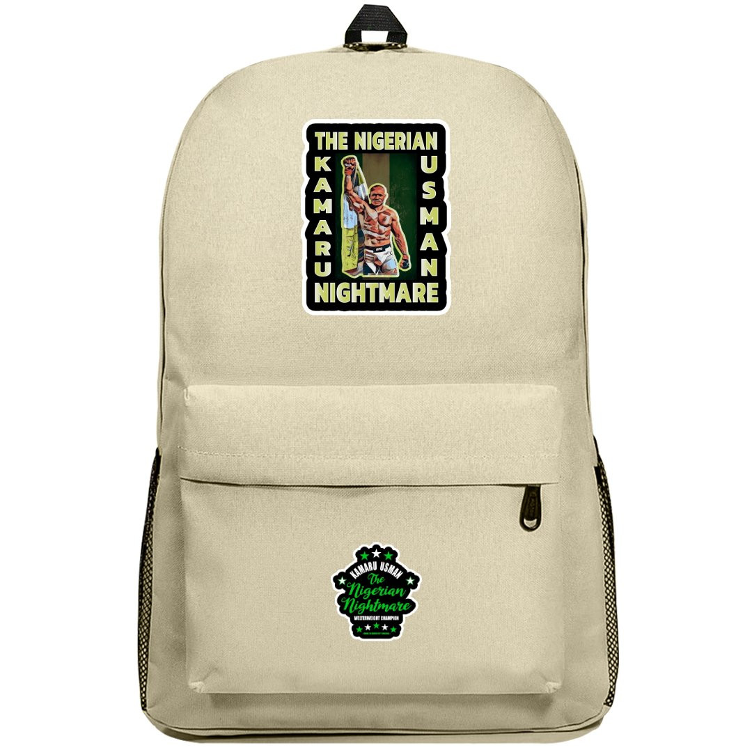 UFC Kamaru Usman Backpack SuperPack - Kamaru Usman The Nigerian Nightmare Sticker Art