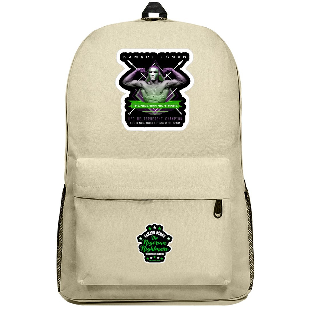 UFC Kamaru Usman Backpack SuperPack - Kamaru Usman Welterweight Champion Sticker Art
