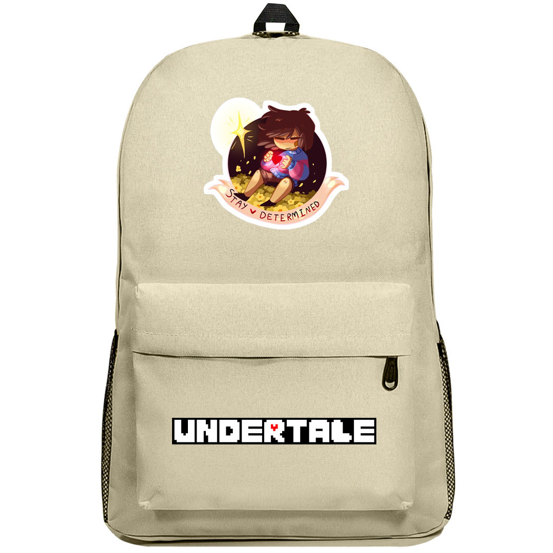 Undertale Frisk Backpack SuperPack - Frisk Stay Determined On Starry Background Sticker