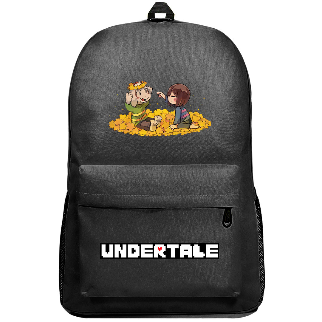 Undertale Backpack SuperPack - Undertale Frisk Asriel Playing On Flower Ground