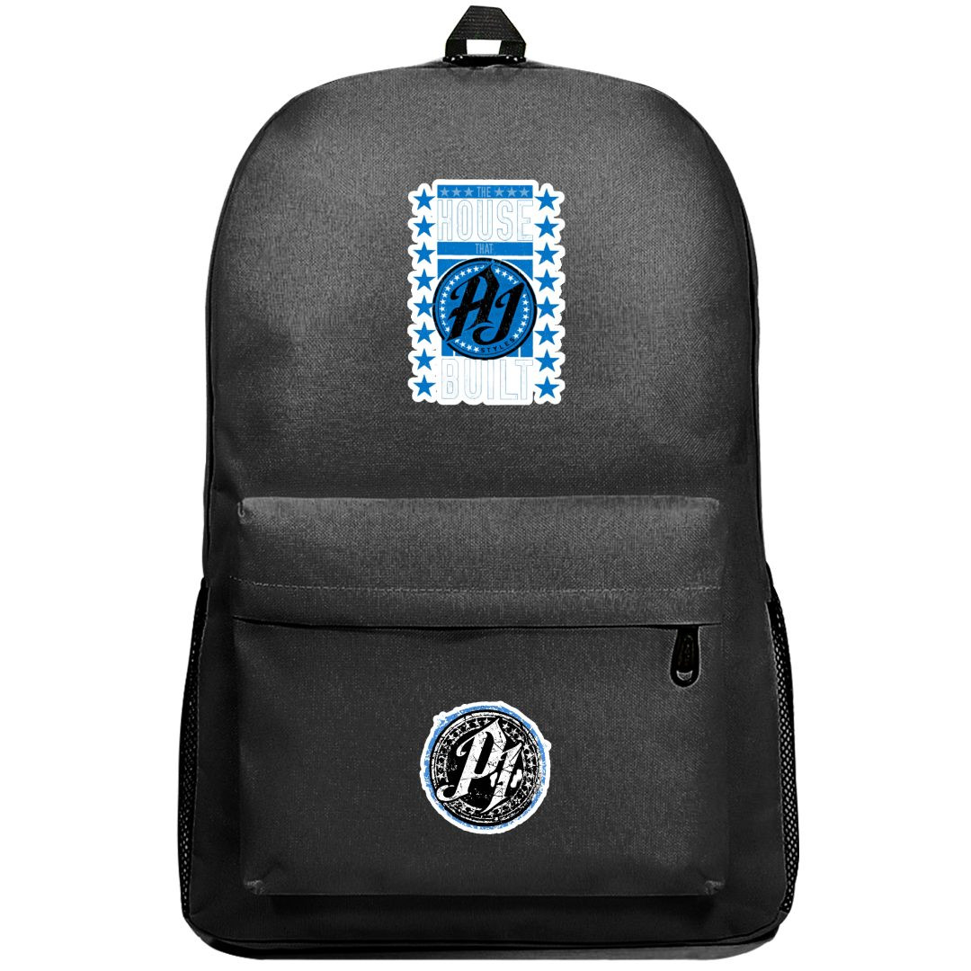 WWE AJ Styles Backpack SuperPack - AJ Styles Logo Sticker Art