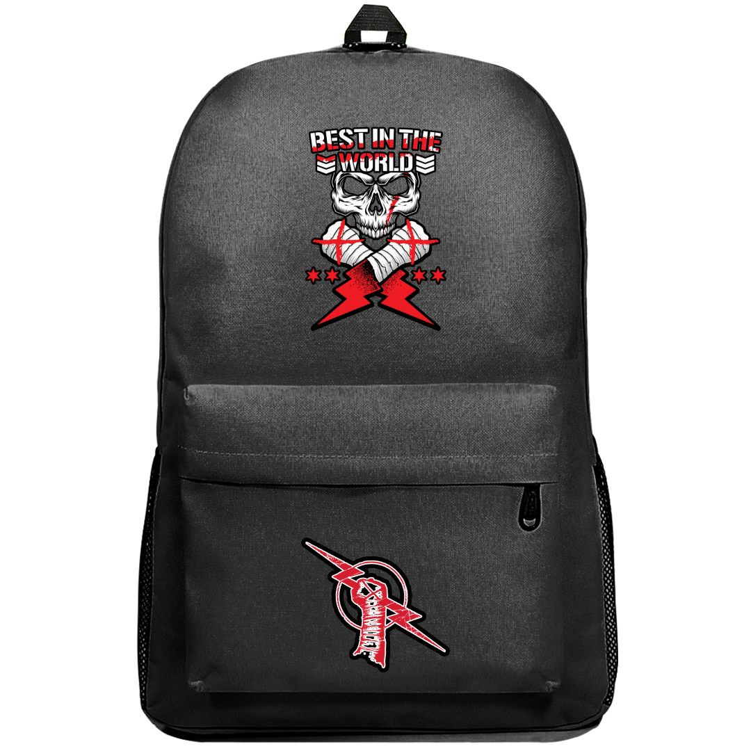 WWE CM Punk Backpack SuperPack - CM Punk Skull Logo Best In the World Sticker Art
