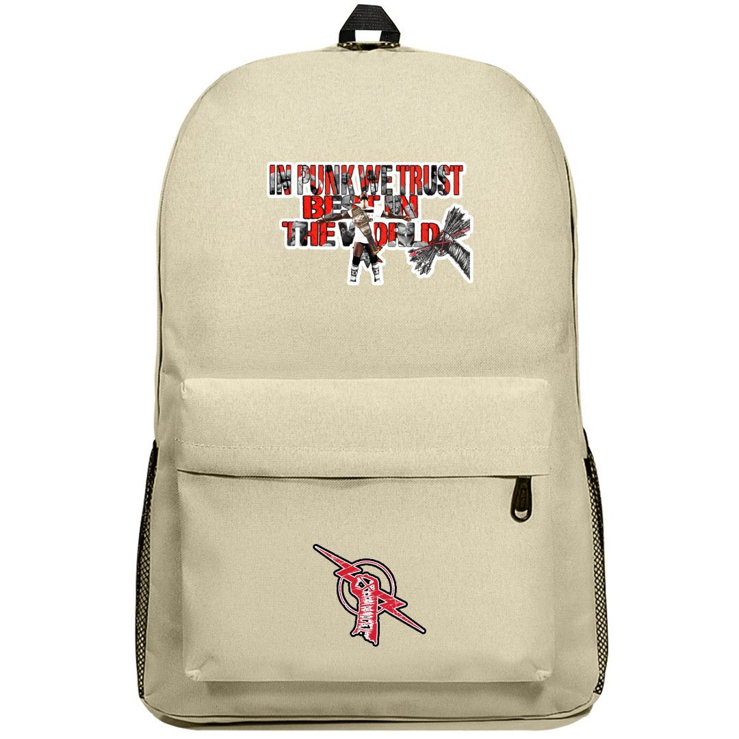 WWE CM Punk Backpack SuperPack - CM Punk In Punk We Trust Best In The Word Sticker