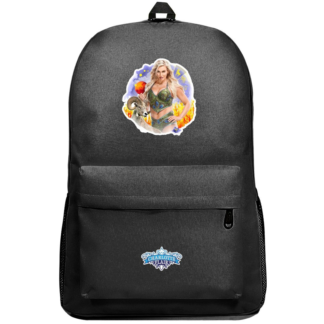 WWE Charlotte Flair Backpack SuperPack - Charlotte Flair Standing Goat Sticker Art