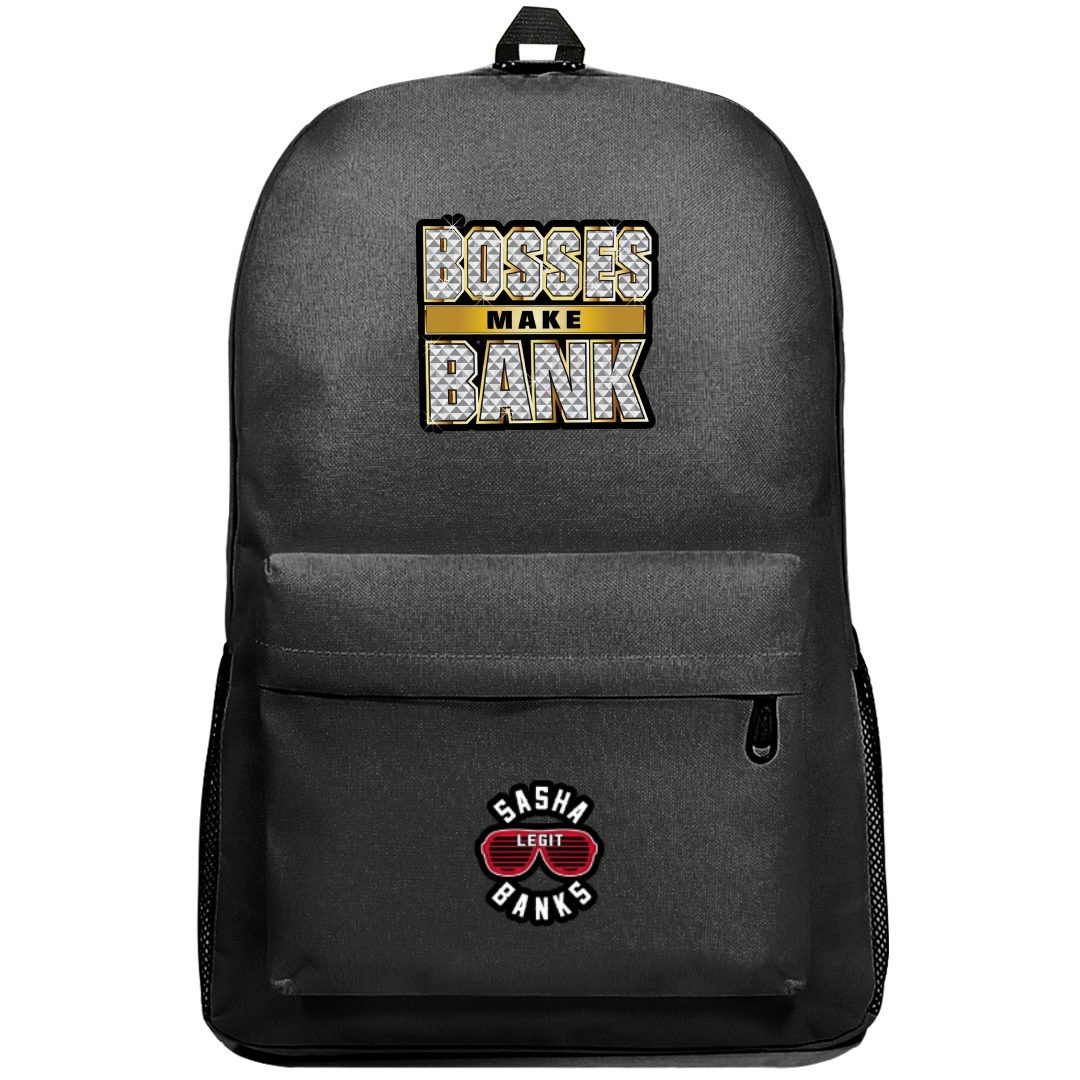 WWE Sasha Banks Backpack SuperPack - Sasha Banks Bosses Make Bank Sticker Art