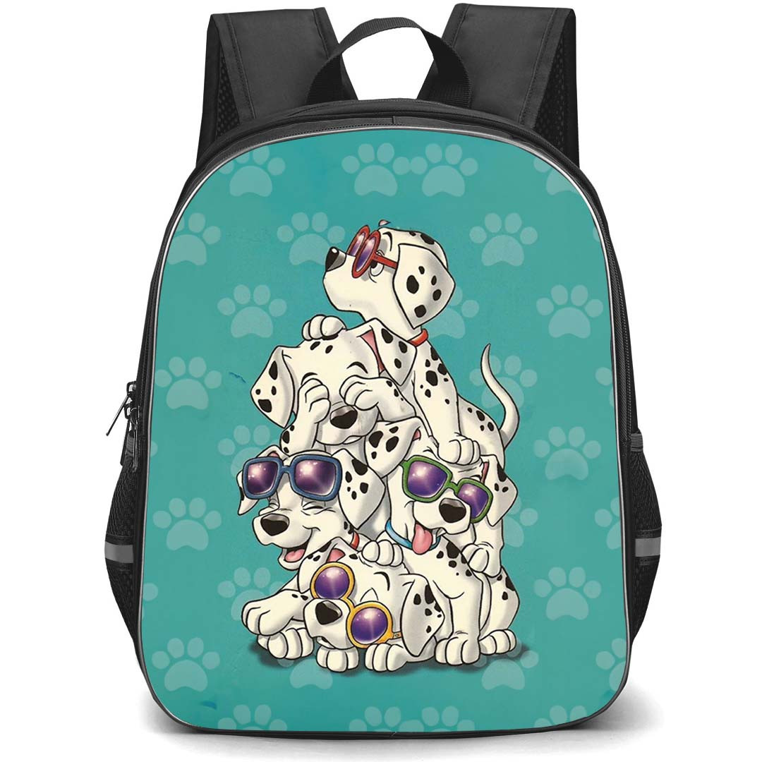 101 Dalmatians Backpack StudentPack - 101 Dalmatians With Funky Eyeglasses On Green Background