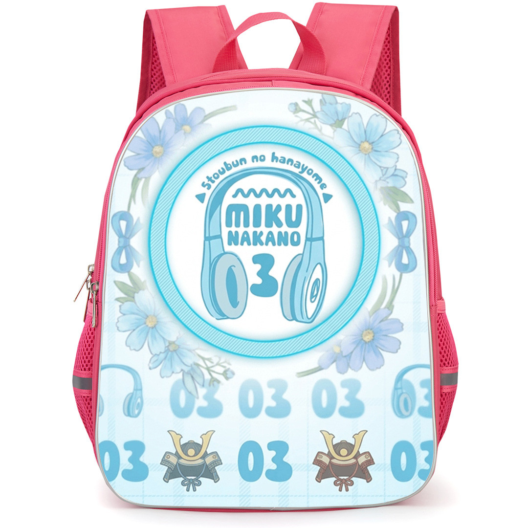 The Quintessential Quintuplets Miku Nakano Backpack School Bag StudentPack - Miku Nakano 3 and Her Signature Headphones Logo