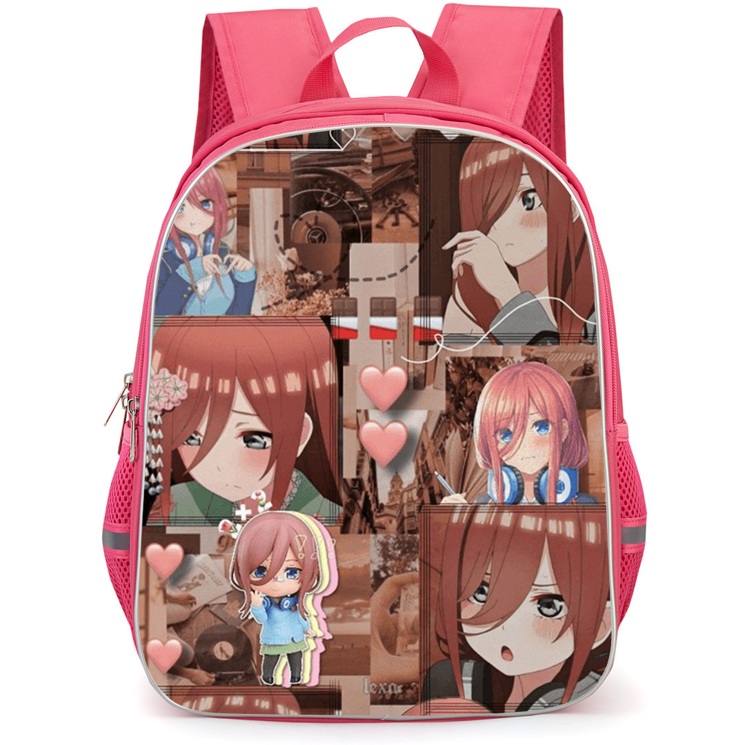 The Quintessential Quintuplets Miku Nakano Backpack School Bag StudentPack - Miku Nakano Shows in Various Outfits Collage