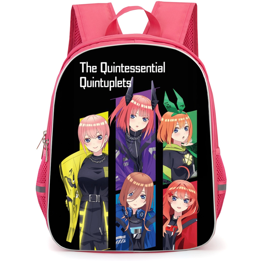 The Quintessential Quintuplets Backpack School Bag StudentPack - The Quintessential Quintuplets Neon Sisters Stylish Character Poster