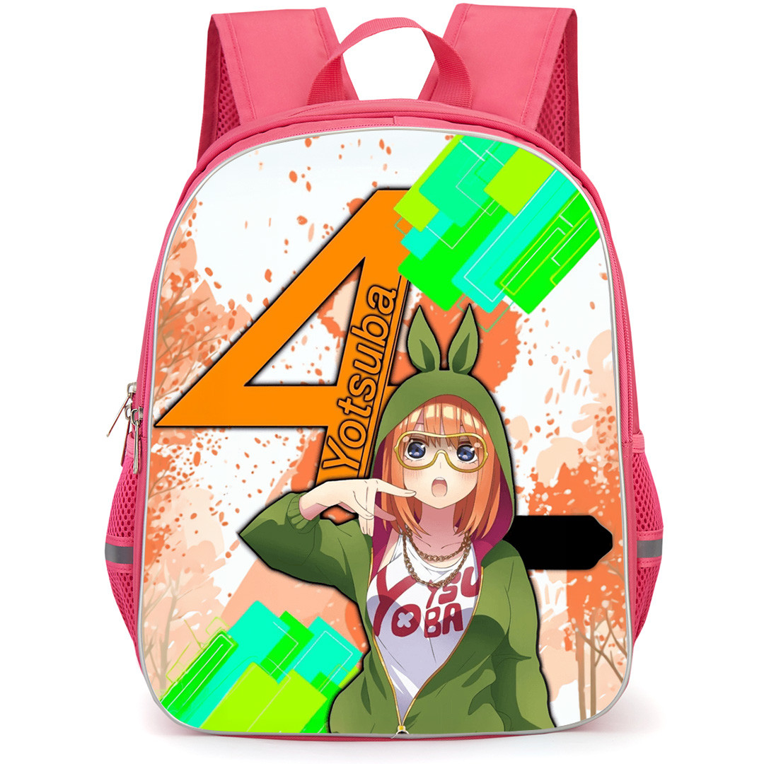 The Quintessential Quintuplets Yotsuba Nakano Backpack School Bag StudentPack - Yotsuba Nakano is Fourth Sister Includes her Rabbit-Ear Headband
