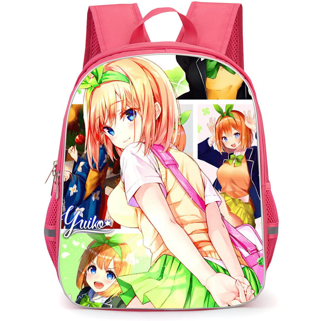 The Quintessential Quintuplets Yotsuba Nakano Backpack School Bag StudentPack - Yotsuba Nakano Shows in Her School Uniform Collage