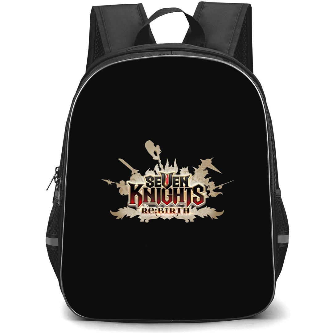 Seven Knights Backpack School Bag StudentPack - Seven Knights Rebirth Series Logo In Black Background