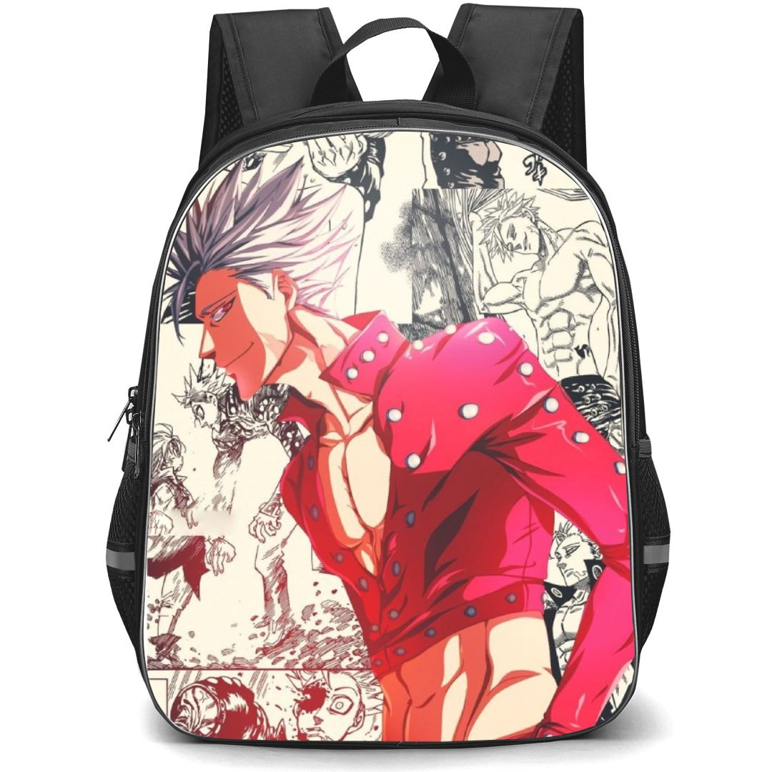 The Seven Deadly Sins Ban Backpack Student Pack - Ban Side Portrait On Manga Background