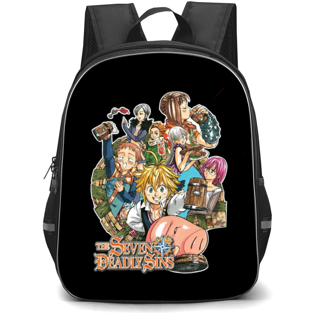The Seven Deadly Sins Backpack Student Pack - Characters Hold Beer Sticker