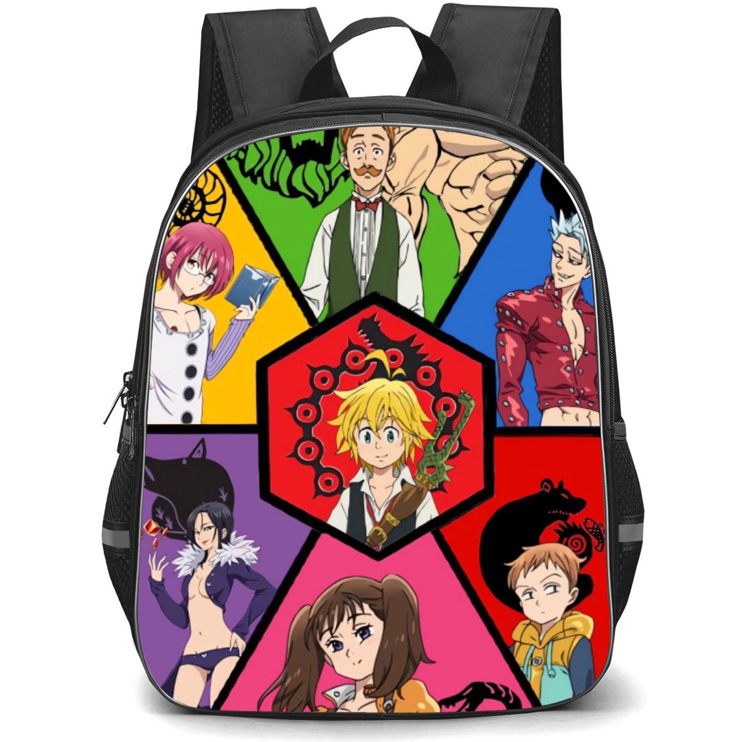 The Seven Deadly Sins Backpack Student Pack - Characters Logo Collage