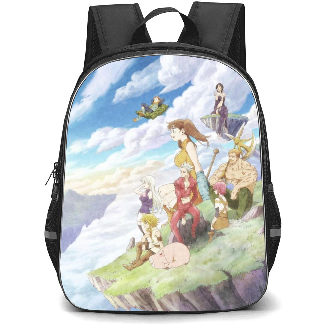 The Seven Deadly Sins Backpack Student Pack - Characters Sitting On Cliff