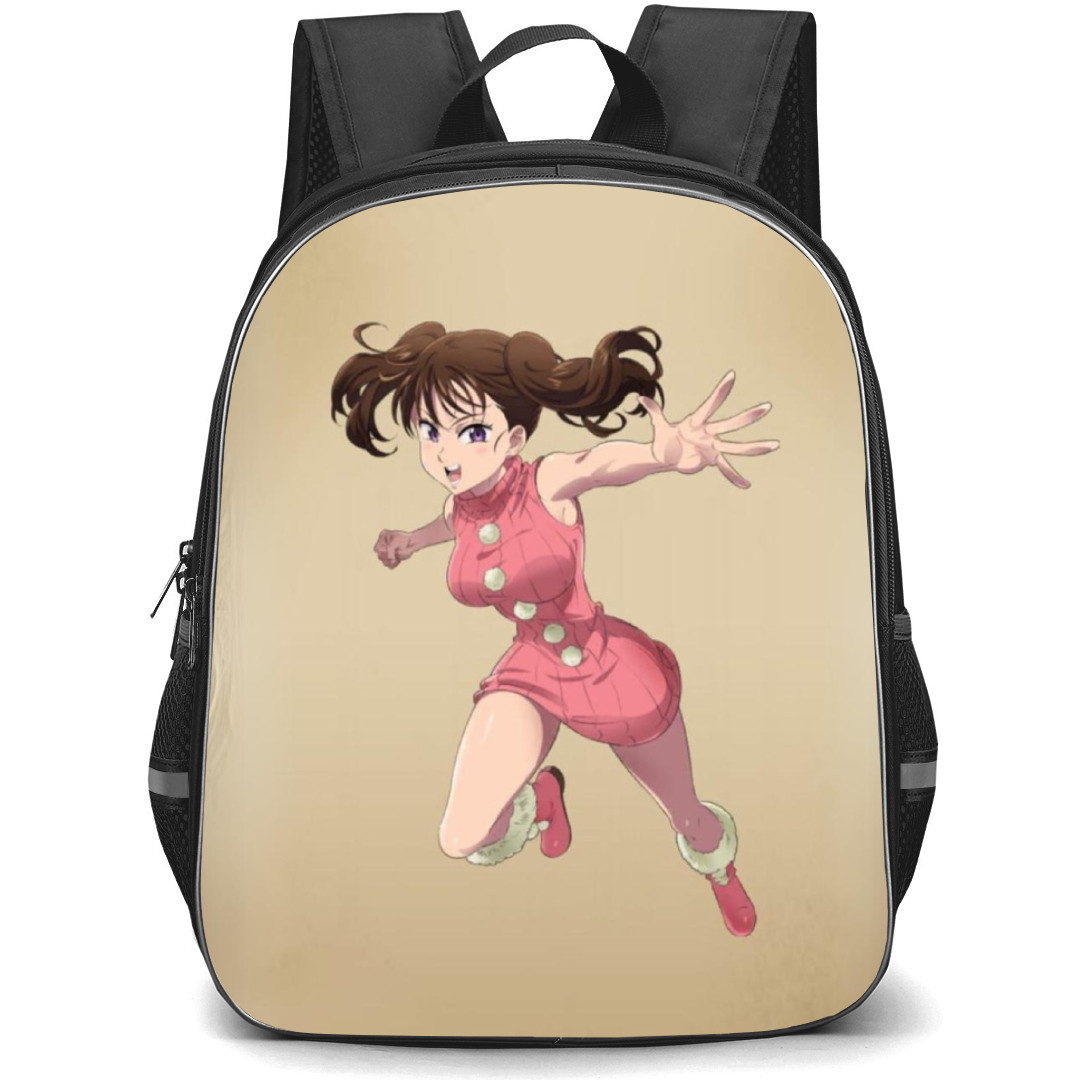 The Seven Deadly Sins Diane Backpack Student Pack - Diane Attack Portrait On Brown Background