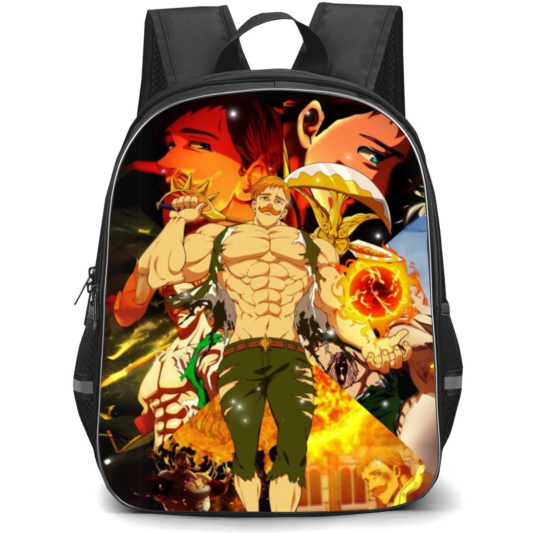 The Seven Deadly Sins Escanor Backpack Student Pack - Escanor Fierce Portrait Collage Background