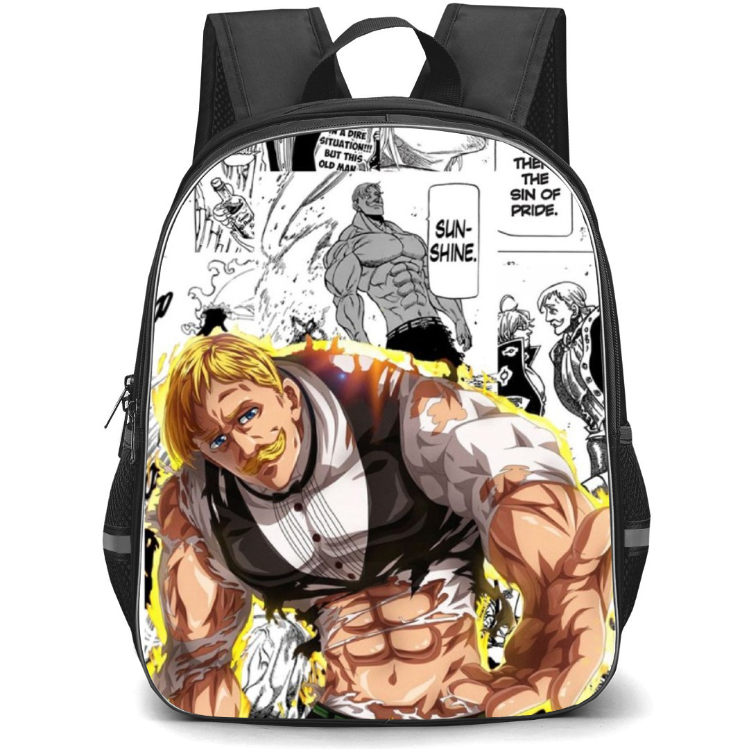 The Seven Deadly Sins Escanor Backpack Student Pack - Escanor Rage Portrait On Manga Background