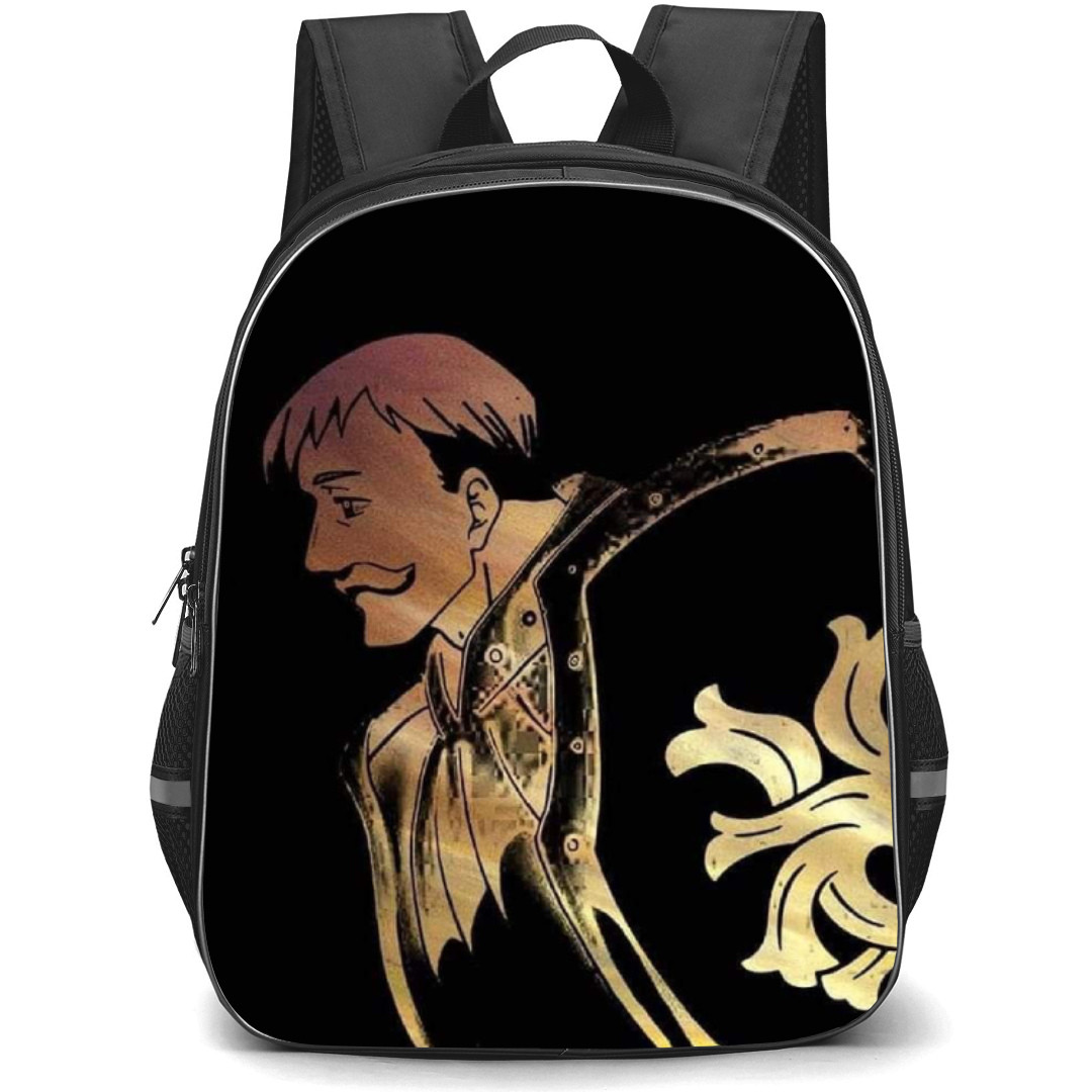 The Seven Deadly Sins Escanor Backpack Student Pack - Escanor Side Portrait On Black Background