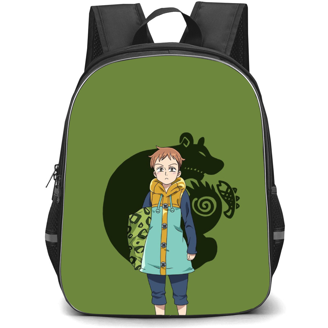 The Seven Deadly Sins King Backpack Student Pack - King Hold Pillow Portrait On Green Background