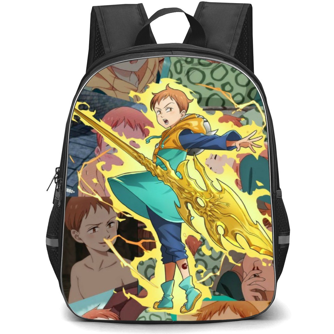 The Seven Deadly Sins King Backpack Student Pack - King Power Portrait Collage Background