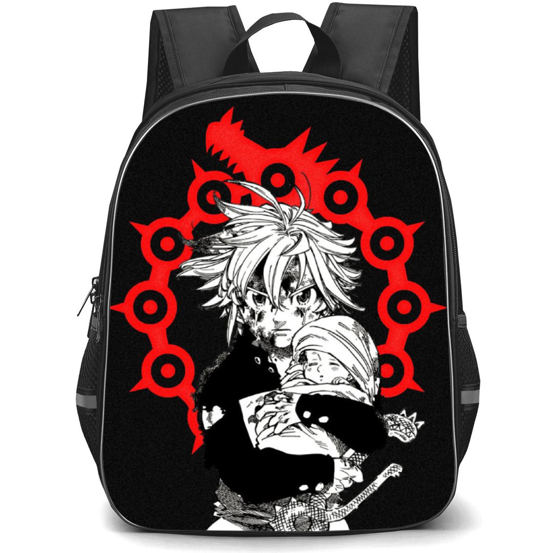 The Seven Deadly Sins Meliodas Backpack Student Pack - Meliodas Fierce Hold Baby Portrait