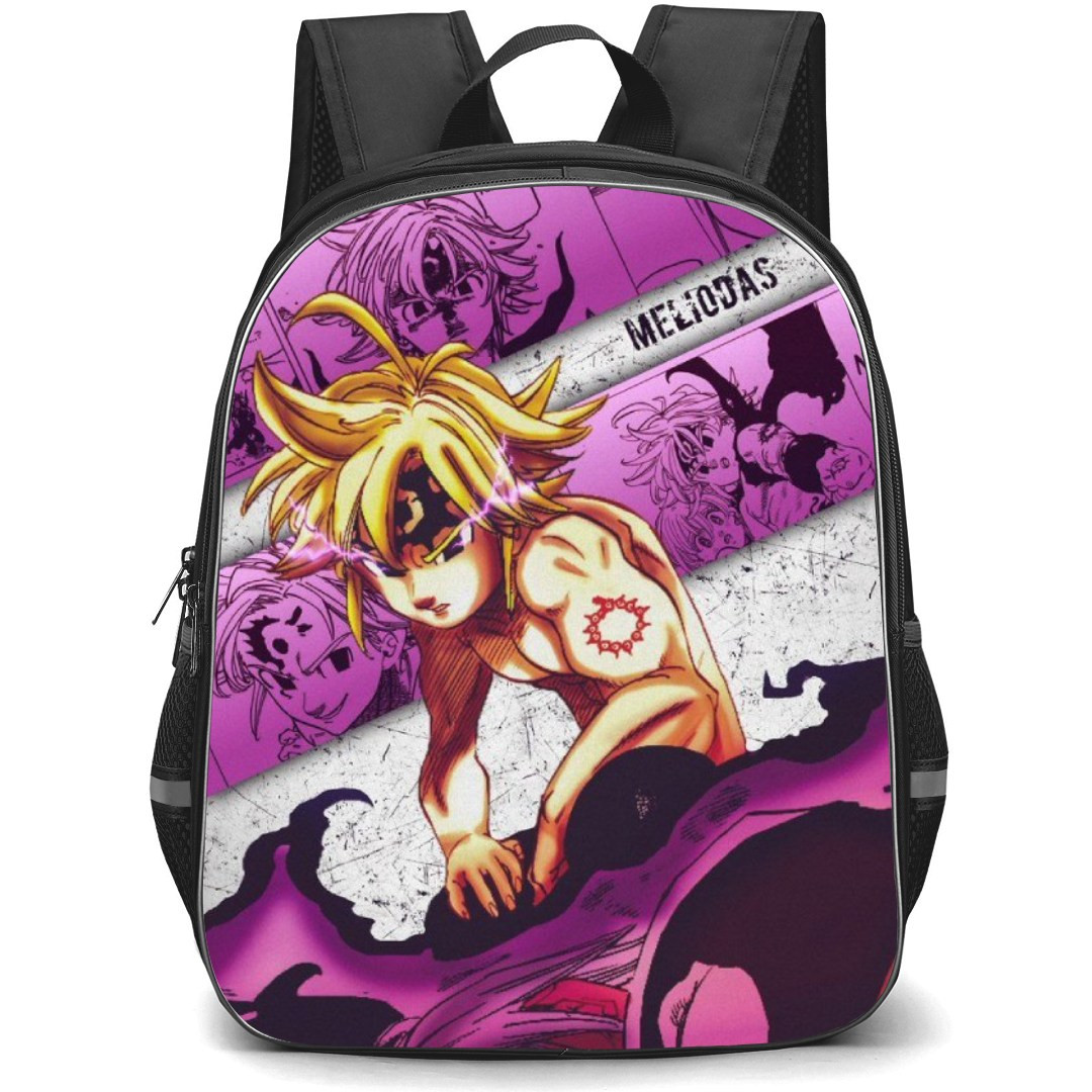 The Seven Deadly Sins Meliodas Backpack Student Pack - Meliodas Rage Portrait Comic Art
