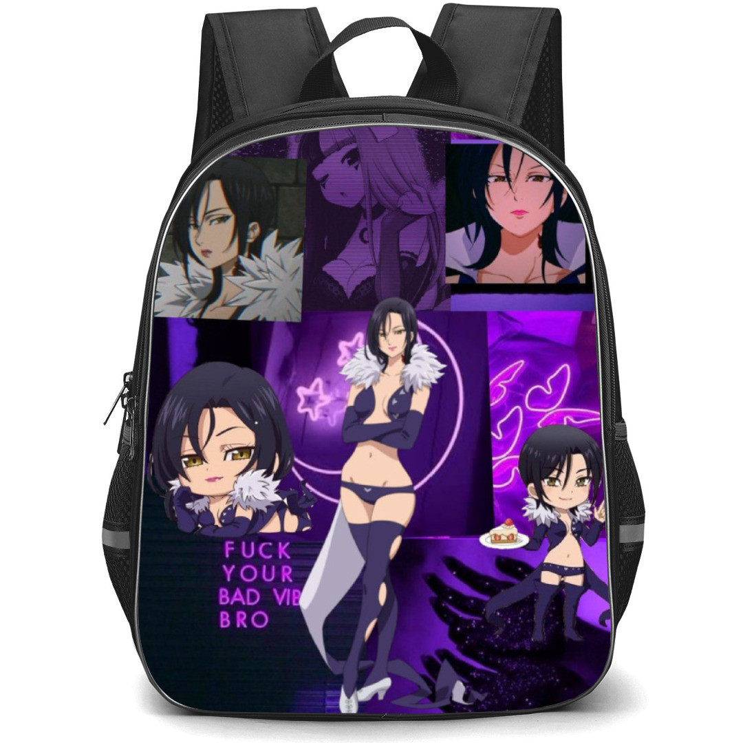The Seven Deadly Sins Merlin Backpack Student Pack - Merlin Portrait Purple Collage