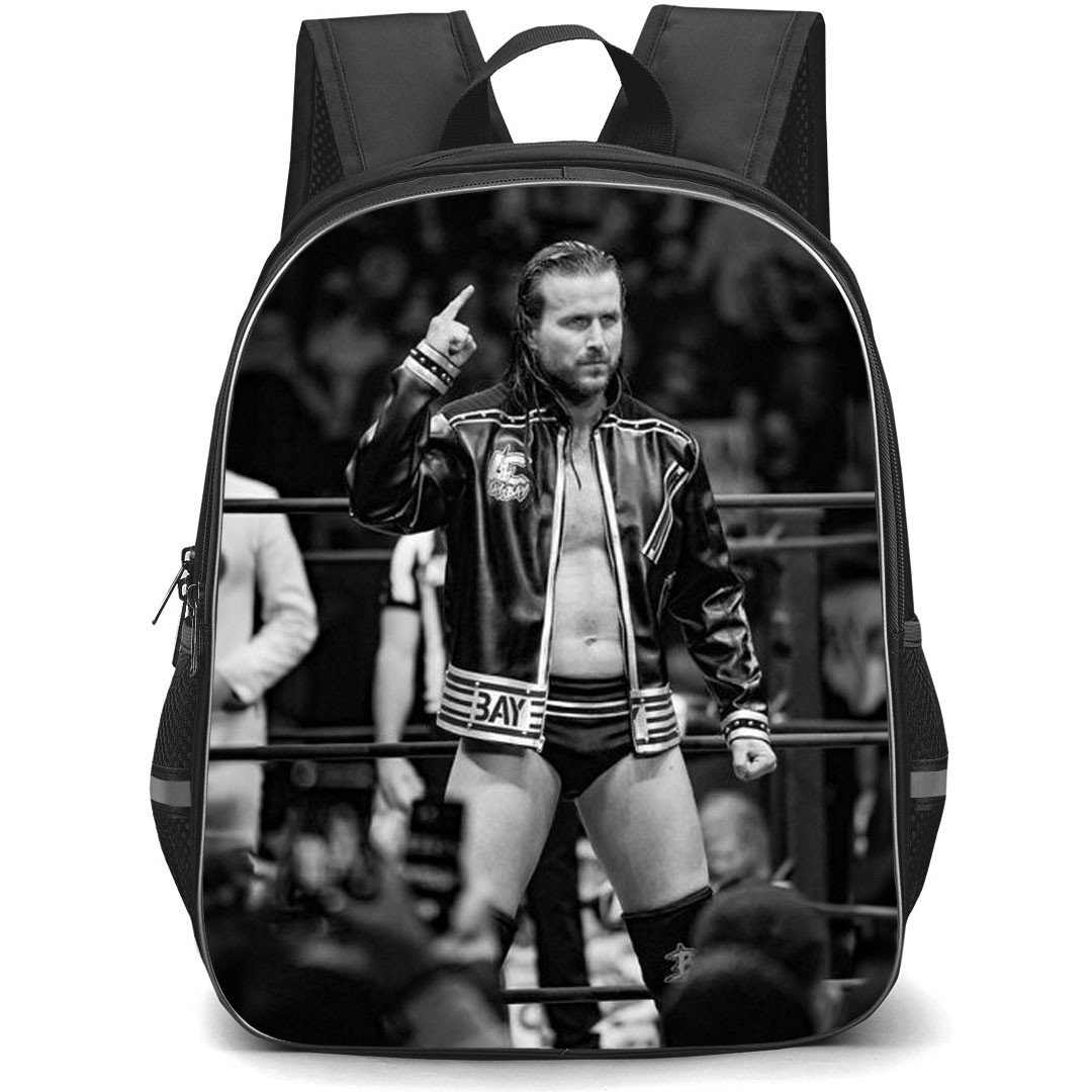 AEW Adam Cole Backpack StudentPack - Adam Cole Standing On Squared Circle Grayscale