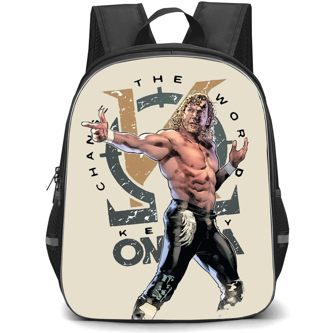 AEW Kenny Omega Backpack StudentPack - Kenny Omega Change The World Cartoon Art
