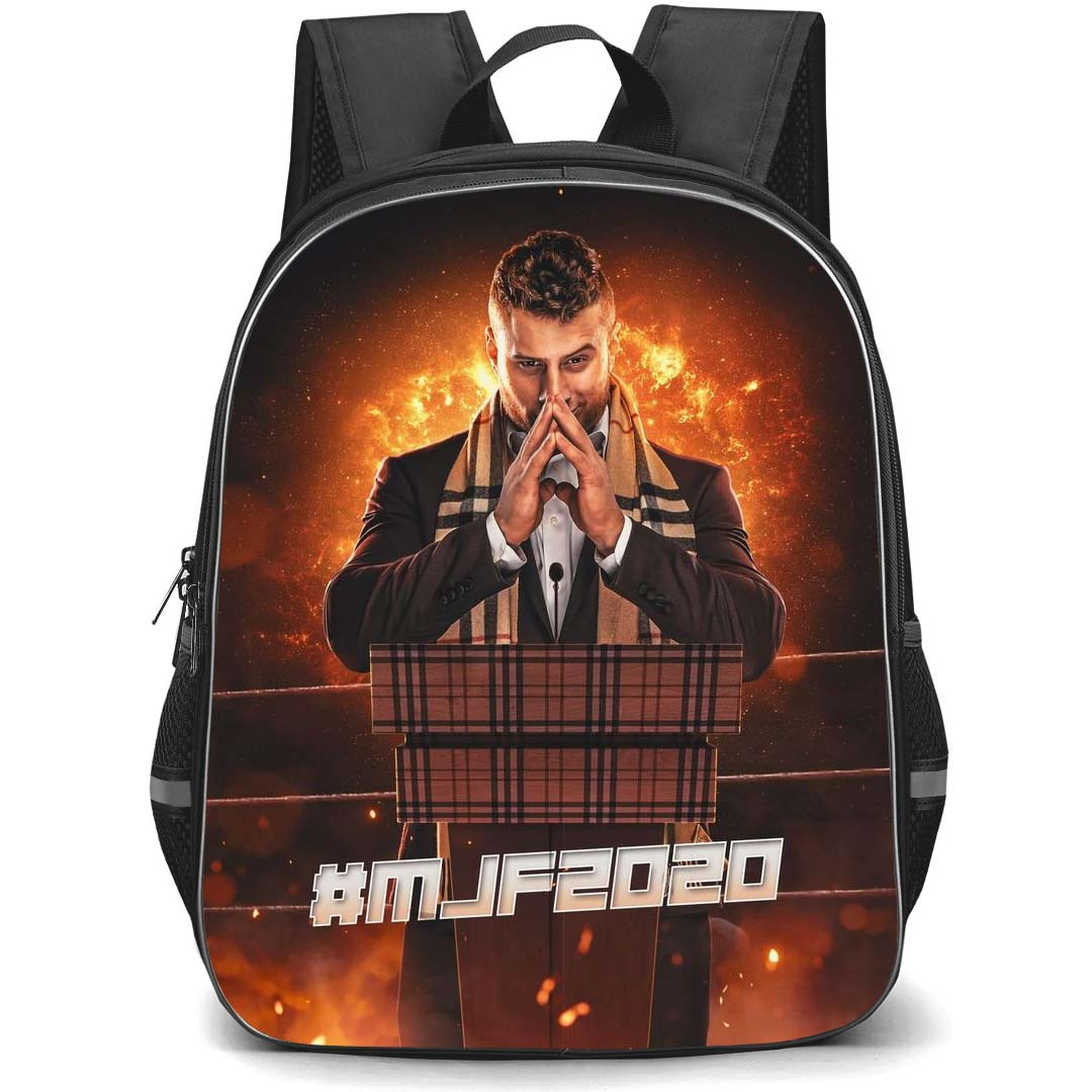 AEW MJF Backpack StudentPack - MJF Standing On Fire Background MJF2020 Poster